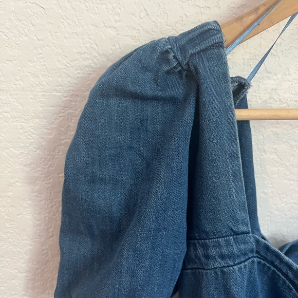 Zara Denim Mini Balloon Sleeve Dress - Picture 12 of 13